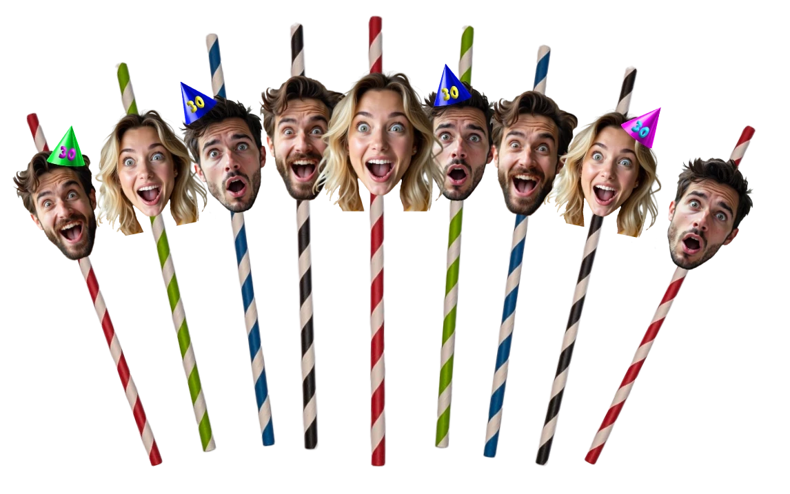Party Face Straws from ukpartymasks.uk