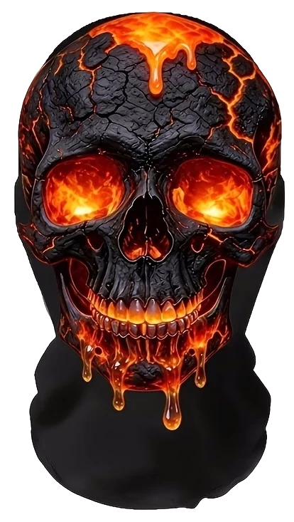 Lava Fire Halloween Mask 3d Stocking