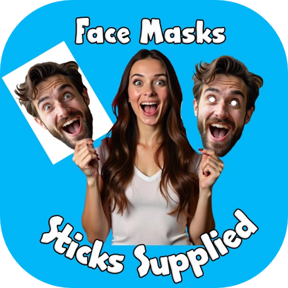 Personalised Face Masks on Sticks