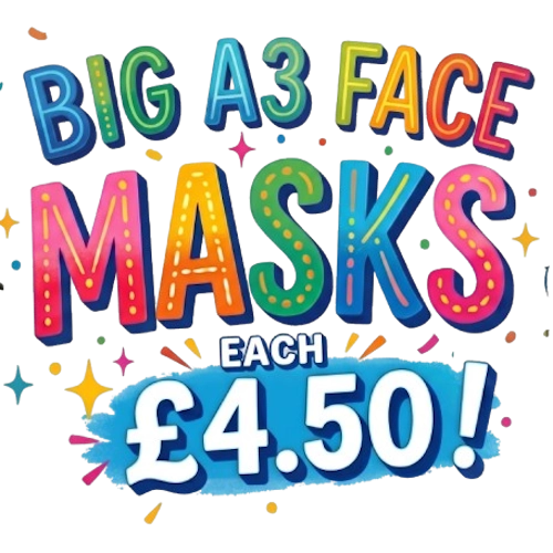 BIG Face Masks A3 by UKPartyMasks