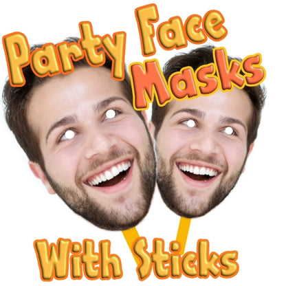 party masks with sticks