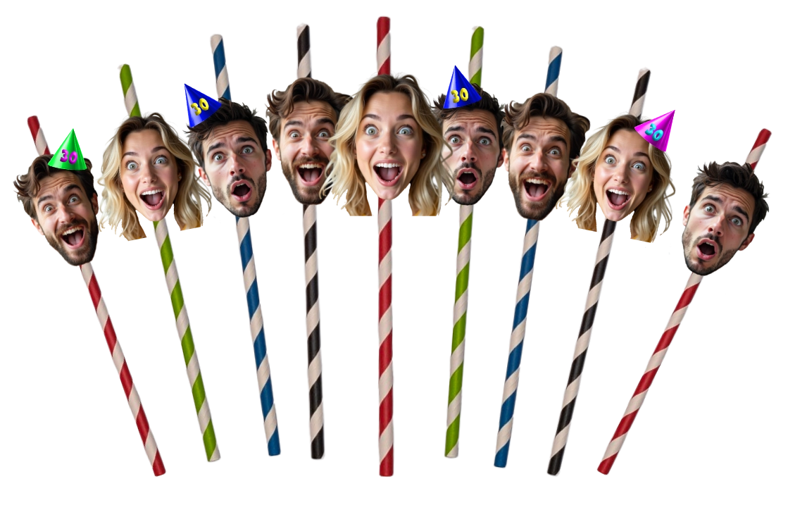 Party Face Straws from ukpartymasks.uk