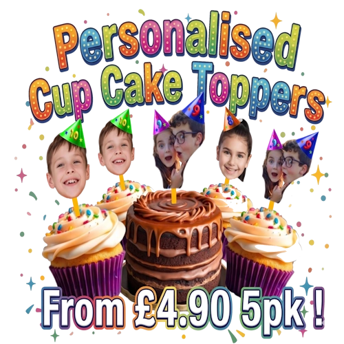Personalised Cup Cake Toppers Cut Outs