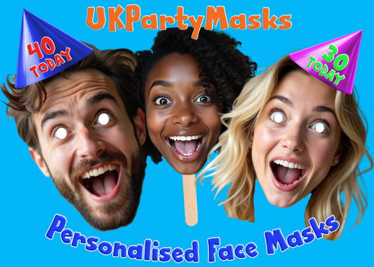 Personalised face masks from ukpartymasks