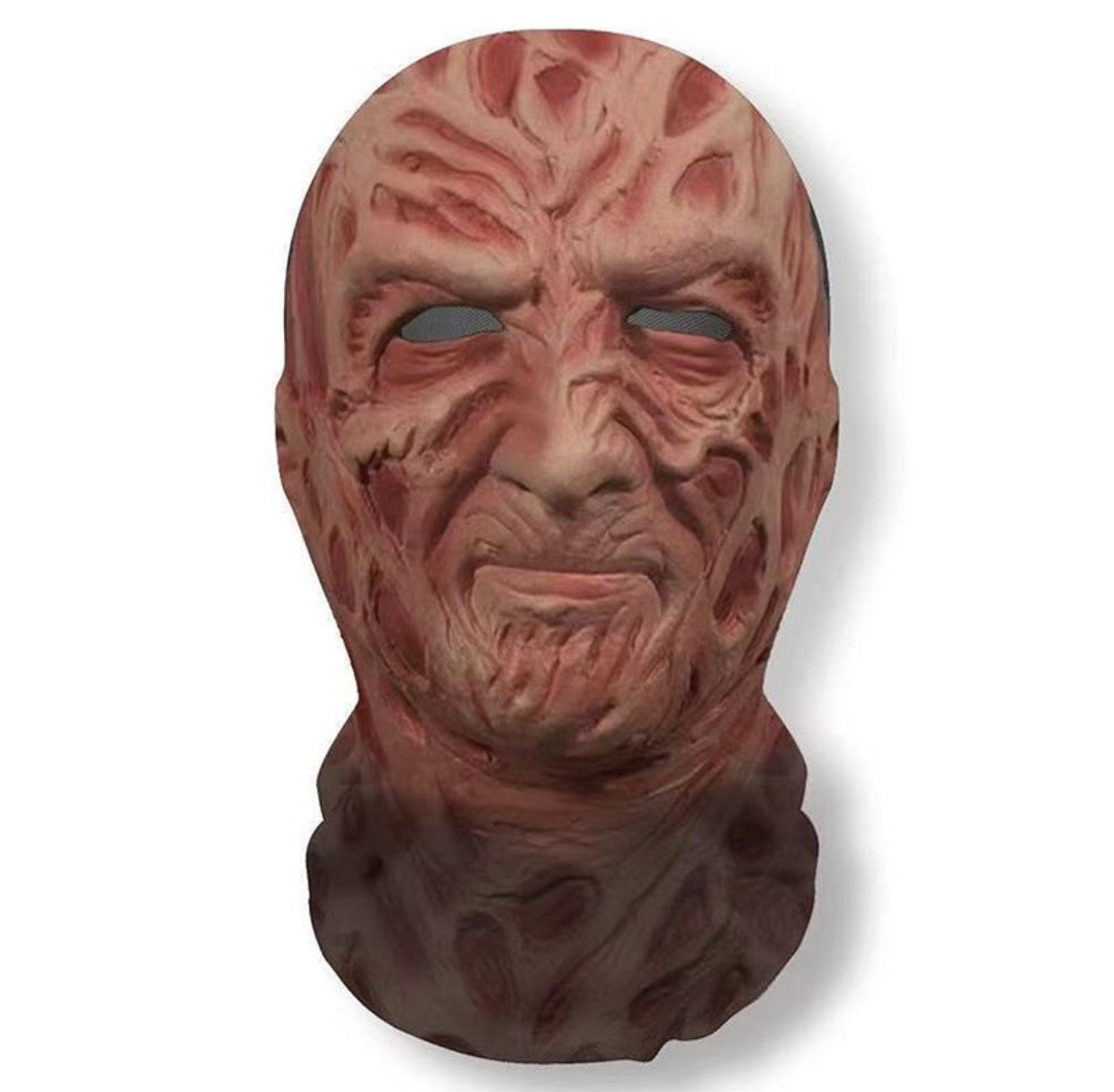 Creepy mask with detailed texture on a white background