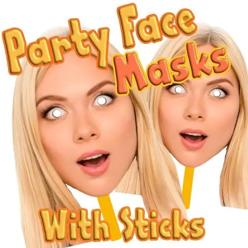 Fully Cut Face Masks with STICKS - UKpartymasks